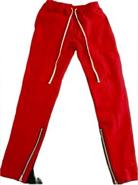 NWT Fear of God Red fifth collection riri m8 zip ankle ZIPPERS DRAWSTRING COTTON
